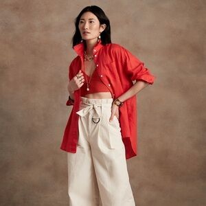 Banana Republic Oversized Linen Shirt Size XS